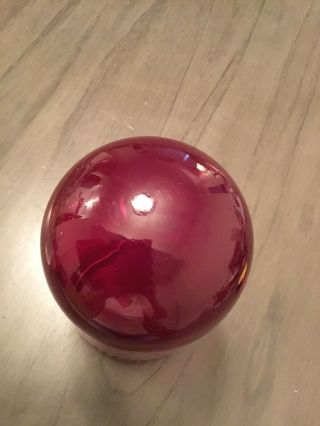 Vintage 9” Appleton Industrial Ruby Red Glass Globe Explosion Proof Dome C90H 3