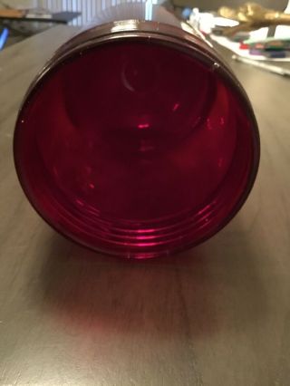 Vintage 9” Appleton Industrial Ruby Red Glass Globe Explosion Proof Dome C90H 4