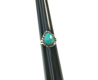 Vintage Sterling Silver Utah Turquoise Teardrop Ring Southwest Jewelry Size 6.  5