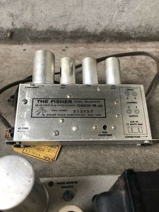 THE FISHER 30A MONO TUBE AMPLIFIER W/PR - 66 PRE AMP & R - 31s Tuner receiver 6