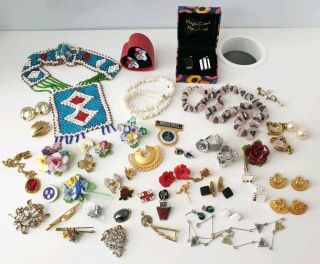 Old & Vintage Mixed Costume Jewellery Jewelry Bundle Joblot Necklaces Earrings