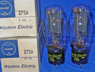 Nos / Nib Matched Pair Western Electric 275a Triode Tubes Same 1959 Date 2