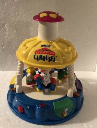 Vintage Vtech Little Smart Light Up Carousel Musical Merry Go Round Numbers Euc