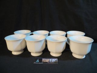 Mikasa Continental White Japan Teacups Set Of 8 Footed Cups F 3000 Vintage