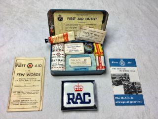 Old Stock Vintage Rac Car Grill Badge,  First Aid Kit