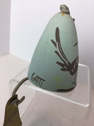RARE Vintage Mid Century Signed GATTI Ceramic Pottery WIND CHIME Roadrunner Bird 4