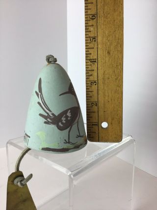 RARE Vintage Mid Century Signed GATTI Ceramic Pottery WIND CHIME Roadrunner Bird 8