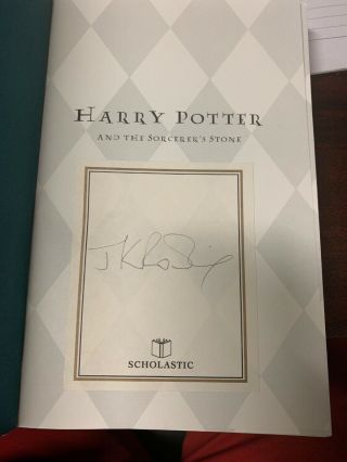 J.  K.  Rowling signed Harry potter Sorcerer’s Stone 1st Ed. 3