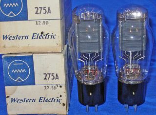 NOS / NIB Matched Pair Western Electric 275A Triode Tubes Same 1959 Date 1 2