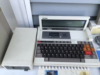 Epson PX - 8 Portable Computer with MicroCassette Geneva Model H101A & PF - 10 F10PA 2