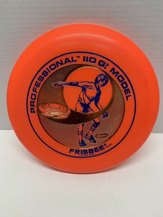 Vintage 1975 Wham - O Frisbee Professional 110g Model Disc Orange Blue Gold Boy