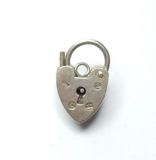 Vintage Padlock Clasp Extra Small 925 Sterling Silver B 