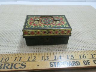 Vintage Miniature Money/ Document Metal Tin Box Made In England No Key