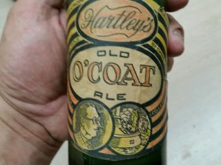 Vintage advertising hartleys old o ' coat ale brewing bottle beer 3