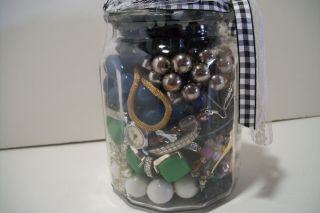 Jewelry Mystery Jar,  Costume Jewelry,  Vintage,  Watches,  Wax,  Earrings Set 4