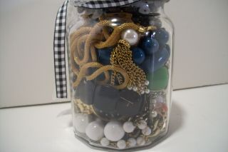 Jewelry Mystery Jar,  Costume Jewelry,  Vintage,  Watches,  Wax,  Earrings Set 6