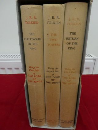 Lord Of The Rings Trilogy Tolkien 1st Edition,  Slip Case 1961 10th/8th/7th Vgc