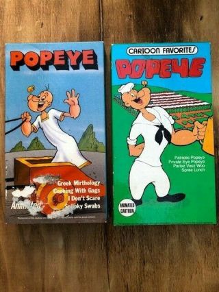 Popeye Vhs Tapes Vintage 1991 1993 Dec Cartoon Favorites 30 Minutes Color
