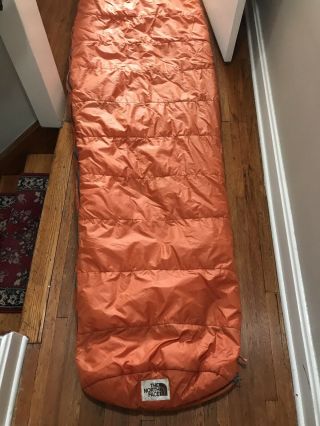 Vintage The North Face Camping Orange Sleeping Bag Mummy