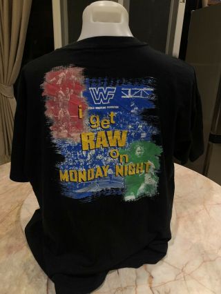 Vintage Wwf Monday Night Raw T - Shirt 90s Ecw Wcw Wwe Signed Rare Size Xxl