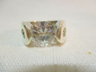 Vintage BLING Sterling Silver 925 Ring with HUGE CZs - 8.  6 Grams - Size 8 3