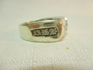 Vintage BLING Sterling Silver 925 Ring with HUGE CZs - 8.  6 Grams - Size 8 4