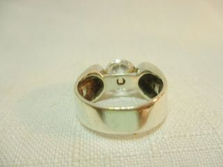 Vintage BLING Sterling Silver 925 Ring with HUGE CZs - 8.  6 Grams - Size 8 5