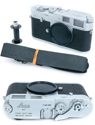 Leitz Leica M1 Chrome Body 1102288 With Spool,  Body Cap And Strap.