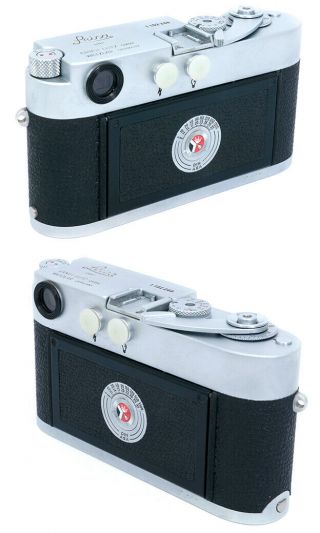 Leitz Leica M1 chrome body 1102288 with spool,  body cap and strap. 3