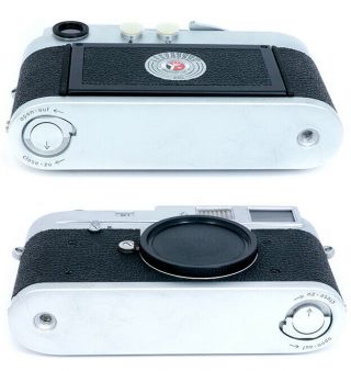 Leitz Leica M1 chrome body 1102288 with spool,  body cap and strap. 6