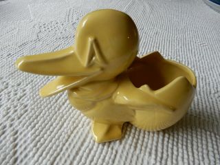 Vintage Mccoy Pottery Yellow Duck Egg Easter Planter