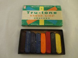 Vintage Milton Bradley Tru - Tone Crayons 8 Count Non - Toxic (89)