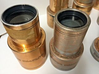 10 Kollmorgen Snaplite Projector Film Movie Lens f:1.  9 Varius Sizes f:1.  7 2