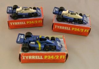 3 Vintage Polistill Rj57 Tyrrel P34/2 Formula 1 Cars