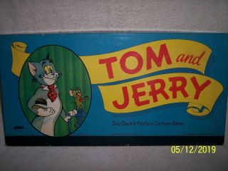 Vintage 1948 Tom And Jerry " Gay Double Feature Cartoon Game,  Milton Bradley Neat