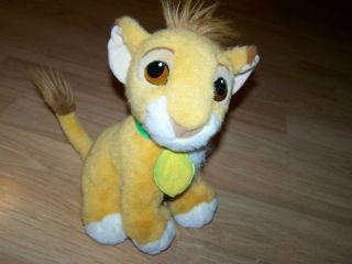 Disney The Lion King Cub Simba Plush Stuffed Animal Cat Vintage 1993 Purrs Euc