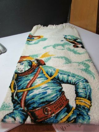 Vintage 1960s Space Age Spaceman Nos Vintage Beach Towel By Cannon