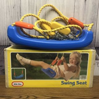 Vintage Little Tikes Swing Seat 4109 Blue Seat Yellow Rope 1994 (c3