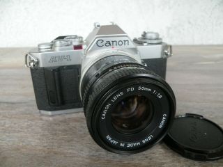 Vintage Canon Av - 1 Film Camera With 50mm / F1.  8 Lens