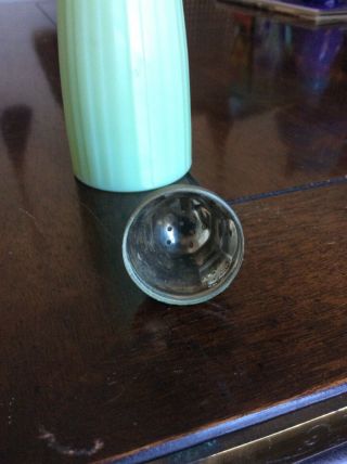 Vtg Jadeite Jadite Green Depression Glass Ribbed Salt / Pepper Shaker. 6