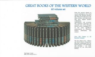 Britannica Great Books Of The Western World Complete Set 60 Vols - Copyright 1990