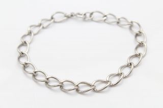 Vintage American Jewelry Chain Co 7 " Twisted Curb Bracelet In Sterling Silver