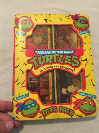 Vintage 1989 Tmnt Teenage Mutant Ninja Turtles Tote Pack Trading Cards Set