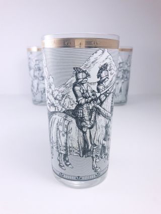 Perpetual Vintage Tumblers Glasses - Medieval Royalty - White Gold - Set Of 3