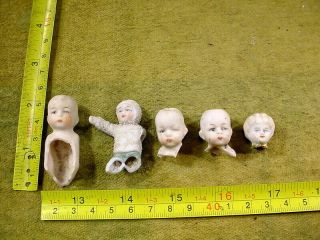 5 X Excavated Vintage Victorian Painted Bisque Doll Head Kister Age 1890 A 13245