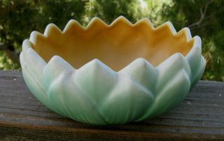 Vintage Weller Pottery Pumila Lotus Or Water Lily Small Bowl,  1920s