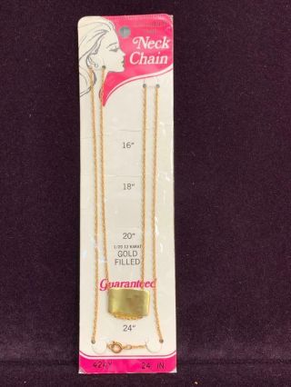 Vtg Classic Chain,  Inc.  12kt Gold Filled Soldered Link Chain 24 " Long 424y