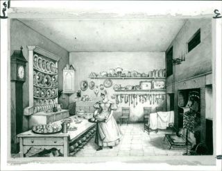 Mary Ellen Best: The Kitchen At Langton.  - Vintage Photo