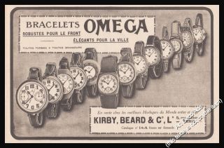 1917 Omega Wristwatch Watch Swiss Vintage Print Ad - Z1