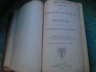 A Treatise Of The Principles And Practice Of Medicine Austin Flint Md 1873 4th E